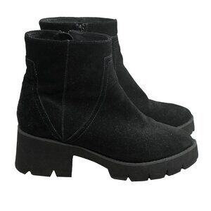 Goth Grunge Y2k Combat Boots Black Leather Lug Sole 90s Mid Shaft Platform